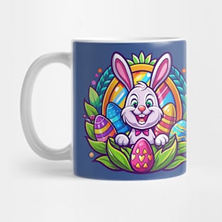 Cute Easter Bunny with Colorful Eggs Mug